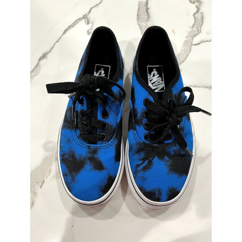 Vans Authentic Preschool Boys Shoe in Blue/Black Tie Dye Size 13